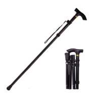 Aluminium Folding Walking Stick – Black
